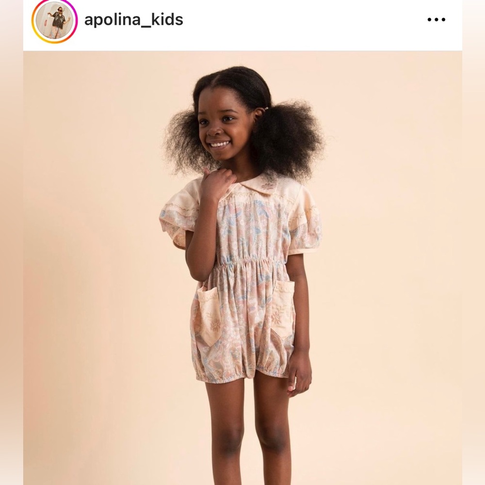 Apolina timeless toddler girl pink flower romper